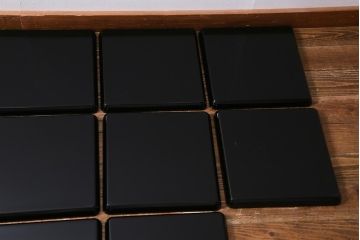 レトロ雑貨　輪島塗　柴丹塗会席膳10客(木製紫檀漆器)(R-040113)