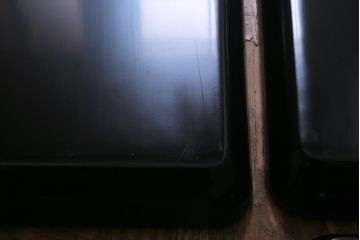 レトロ雑貨　輪島塗　柴丹塗会席膳10客(木製紫檀漆器)(R-040113)