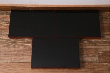アンティーク雑貨　輪島塗　松竹梅の沈金蒔絵盆3枚セット(木製漆器)(R-040115)
