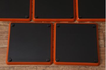 アンティーク雑貨　古民具・骨董　明治〜大正期　輪島塗木製蒔絵膳5枚セット(漆器、お盆)(R-040116)