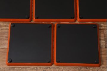アンティーク雑貨　古民具・骨董　明治〜大正期　輪島塗木製蒔絵膳5枚セット(漆器、お盆)(R-040119)