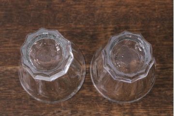 アンティーク雑貨　古民具・骨董　昭和初期　剣先コップ2点セット(和ガラス)(R-040121)