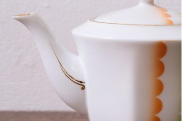 アンティーク雑貨　昭和初期　名古屋製陶会社　ティーポット、シュガーポット、クリーマー3点セット(R-040124)