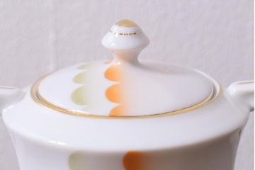 アンティーク雑貨　昭和初期　名古屋製陶会社　ティーポット、シュガーポット、クリーマー3点セット(R-040124)