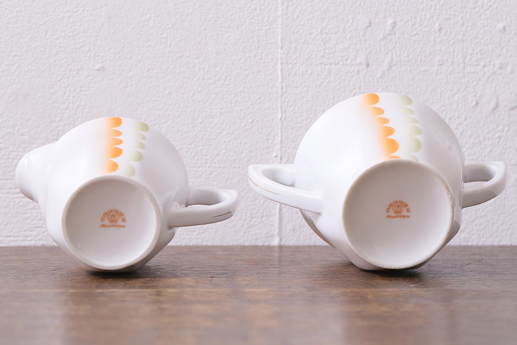 アンティーク雑貨　昭和初期　名古屋製陶会社　ティーポット、シュガーポット、クリーマー3点セット(R-040124)