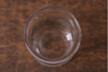 アンティーク雑貨　戦前　カブトビール　鼓型グラス(和ガラス、コップ)(R-040125)