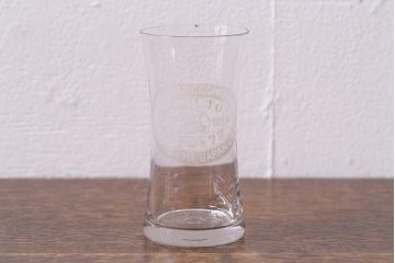 アンティーク雑貨　戦前　カブトビール　鼓型グラス(和ガラス、コップ)(R-040126)