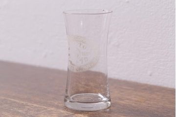 アンティーク雑貨　戦前　カブトビール　鼓型グラス(和ガラス、コップ)(R-040126)