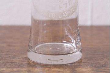 アンティーク雑貨　戦前　カブトビール　鼓型グラス(和ガラス、コップ)(R-040126)