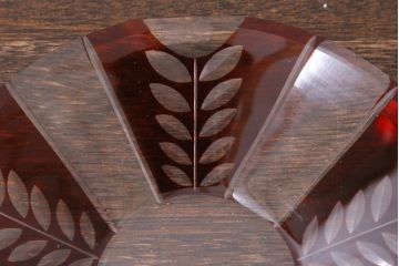 アンティーク雑貨　国産　切子ガラス　カップ&ソーサー　2客セット(R-040127)