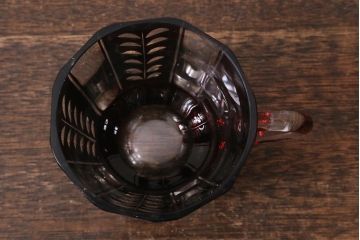 アンティーク雑貨　国産　切子ガラス　カップ&ソーサー　2客セット(R-040127)