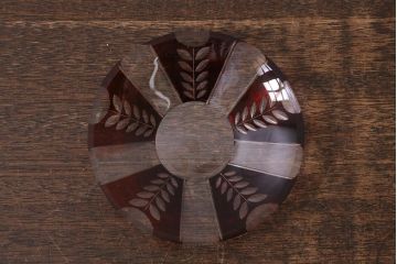 アンティーク雑貨　国産　切子ガラス　カップ&ソーサー　3客セット(R-040128)