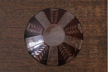 アンティーク雑貨　国産　切子ガラス　カップ&ソーサー　3客セット(R-040128)