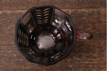 アンティーク雑貨　国産　切子ガラス　カップ&ソーサー　3客セット(R-040128)