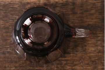 アンティーク雑貨　国産　切子ガラス　カップ&ソーサー　3客セット(R-040128)