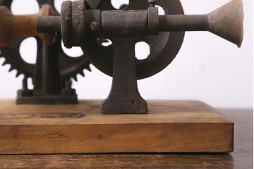ジャンク品　アンティーク雑貨　古民具　池下式　ワラ巻器(藁巻き機)(R-040135)