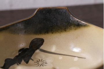アンティーク家具　大正昭和初期　梅花文　古い美濃焼小鉢4客(皿、向付)(R-040136)