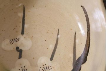 アンティーク家具　大正昭和初期　梅花文　古い美濃焼小鉢5客(皿、向付)(R-040137)