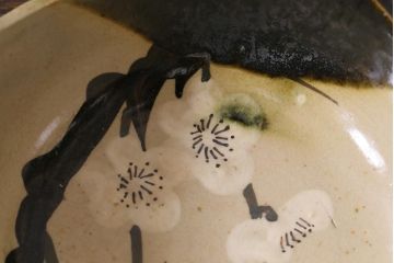 アンティーク家具　大正昭和初期　梅花文　古い美濃焼小鉢5客(皿、向付)(R-040137)