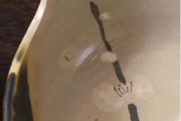 アンティーク家具　大正昭和初期　梅花文　古い美濃焼小鉢5客(皿、向付)(R-040137)