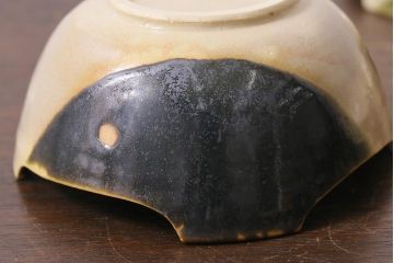 アンティーク家具　大正昭和初期　梅花文　古い美濃焼小鉢5客(皿、向付)(R-040137)