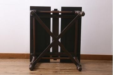 アンティーク家具　イギリスアンティーク　オーク材　ツイストレッグのドローリーフテーブル(エクステンションテーブル、ダイニングテーブル)(R-040141)