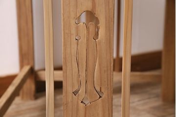 アンティーク家具　昭和初期　ストリップド(剥離)　引き出し付き　透かし入りのノスタルジックな平机(ワークデスク、机、在宅ワーク、在宅用)(R-040146)