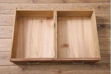 アンティーク家具　昭和初期　ストリップド(剥離)　引き出し付き　透かし入りのノスタルジックな平机(ワークデスク、机、在宅ワーク、在宅用)(R-040146)