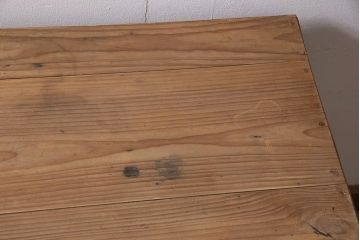 アンティーク家具　昭和初期　ストリップド(剥離)　引き出し付き　透かし入りのノスタルジックな平机(ワークデスク、机、在宅ワーク、在宅用)(R-040146)