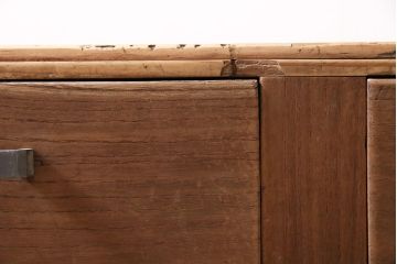 アンティーク家具　昭和初期　ストリップド(剥離)　引き出し付き　透かし入りのノスタルジックな平机(ワークデスク、机、在宅ワーク、在宅用)(R-040146)