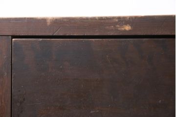 アンティーク家具　昭和中期　レトロ　大きめの引き出しが便利なチェスト(引き出し4杯)(R-040147)