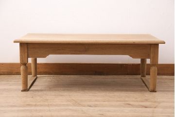 アンティーク家具　ストリップド(剥離)家具　栓材　素朴な木の風合いを楽しめる文机(ローテーブル)(R-040153)