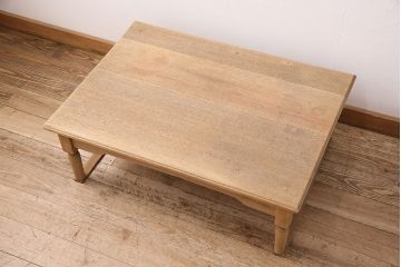 アンティーク家具　ストリップド(剥離)家具　栓材　素朴な木の風合いを楽しめる文机(ローテーブル)(R-040153)