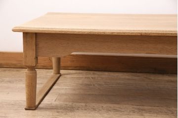 アンティーク家具　ストリップド(剥離)家具　栓材　素朴な木の風合いを楽しめる文机(ローテーブル)(R-040153)