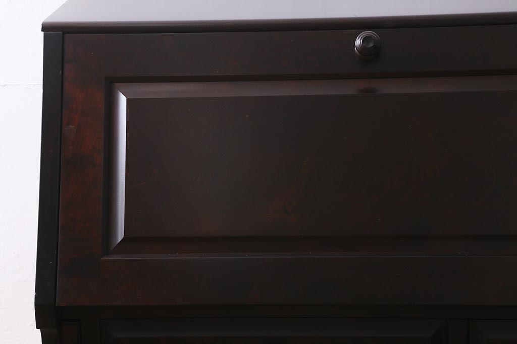 中古　北海道民芸家具　シックで上品なライティングビューロー(定価約28万8千円)(R-040161)