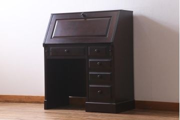 中古　北海道民芸家具　シックで上品なライティングビューロー(定価約28万8千円)(R-040161)