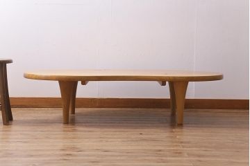 中古　飛騨産業　キツツキ　森のことば　SN118T　ロータイプ　ビーンズ型リビングテーブル(センターテーブル、ローテーブル)(定価約15万4千円)(R-040164)