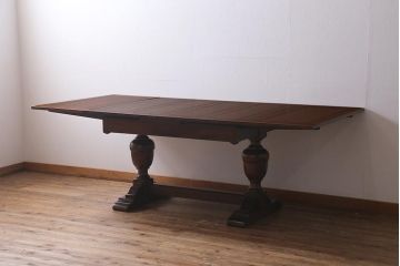 アンティーク家具　マホガニー材　日本製のシックなエクステンションテーブル(ダイニングテーブル)(R-040165)