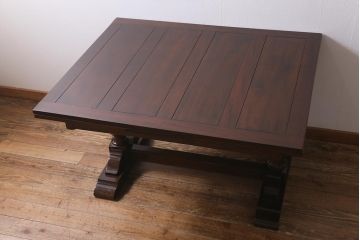 アンティーク家具　マホガニー材　日本製のシックなエクステンションテーブル(ダイニングテーブル)(R-040165)