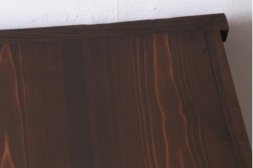 アンティーク家具　昭和初期　前面ケヤキ材　組子細工風のガラスがお洒落な戸棚(茶箪笥、収納棚)(R-040169)
