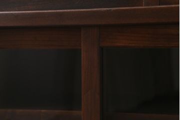 アンティーク家具　昭和初期　前面ケヤキ材　組子細工風のガラスがお洒落な戸棚(茶箪笥、収納棚)(R-040169)