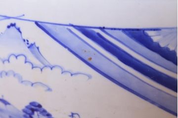 アンティーク雑貨　昭和中期　山水図　和モダンな雰囲気漂う瀬戸火鉢(鉢カバー)(R-040173)