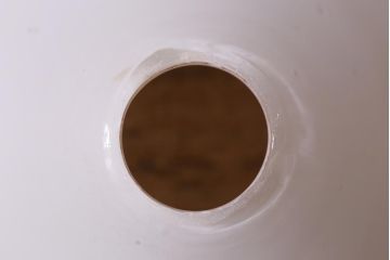 ヴィンテージ照明　イギリスビンテージ　赤い縁のフリルがアクセントになった三角シェードのペンダントライト(吊り下げ照明、天井照明、シェード)(R-040179)