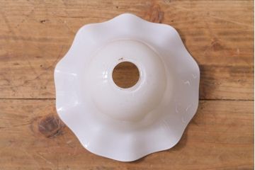 イギリスヴィンテージ照明　フリルシェードが可愛らしいペンダントライト(ランプシェード、天井照明、ビンテージ)(R-040181)