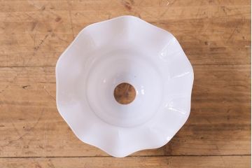 イギリスヴィンテージ照明　フリルシェードが可愛らしいペンダントライト(ランプシェード、天井照明、ビンテージ)(R-040181)