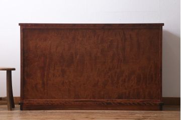 中古　国産　民芸家具　クズ布張り　モダンなデザインがおしゃれなサイドボード　(R-040184)