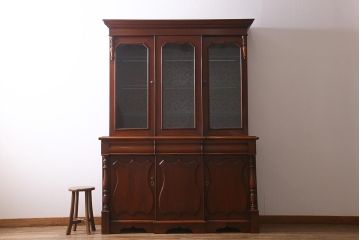 アンティーク家具　フランスアンティーク　マホガニー材　気品溢れる佇まいが魅力のカップボード(キャビネット、食器棚、収納棚、戸棚)(R-040187)