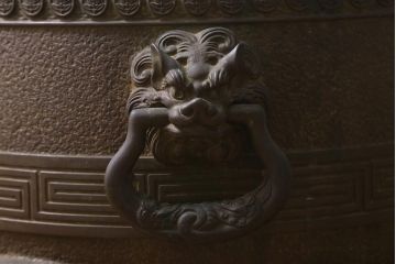 アンティーク雑貨　骨董　大正昭和初期　特大　銅火鉢　上手物(R-040190)