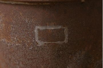 レトロ雑貨　ブリキ　錆びた風合いが味わいのある日本製の古いバケツ(R-040193)