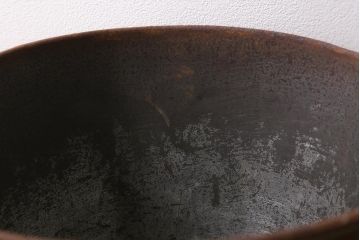 レトロ雑貨　ブリキ　錆びた風合いが味わいのある日本製の古いバケツ(R-040195)